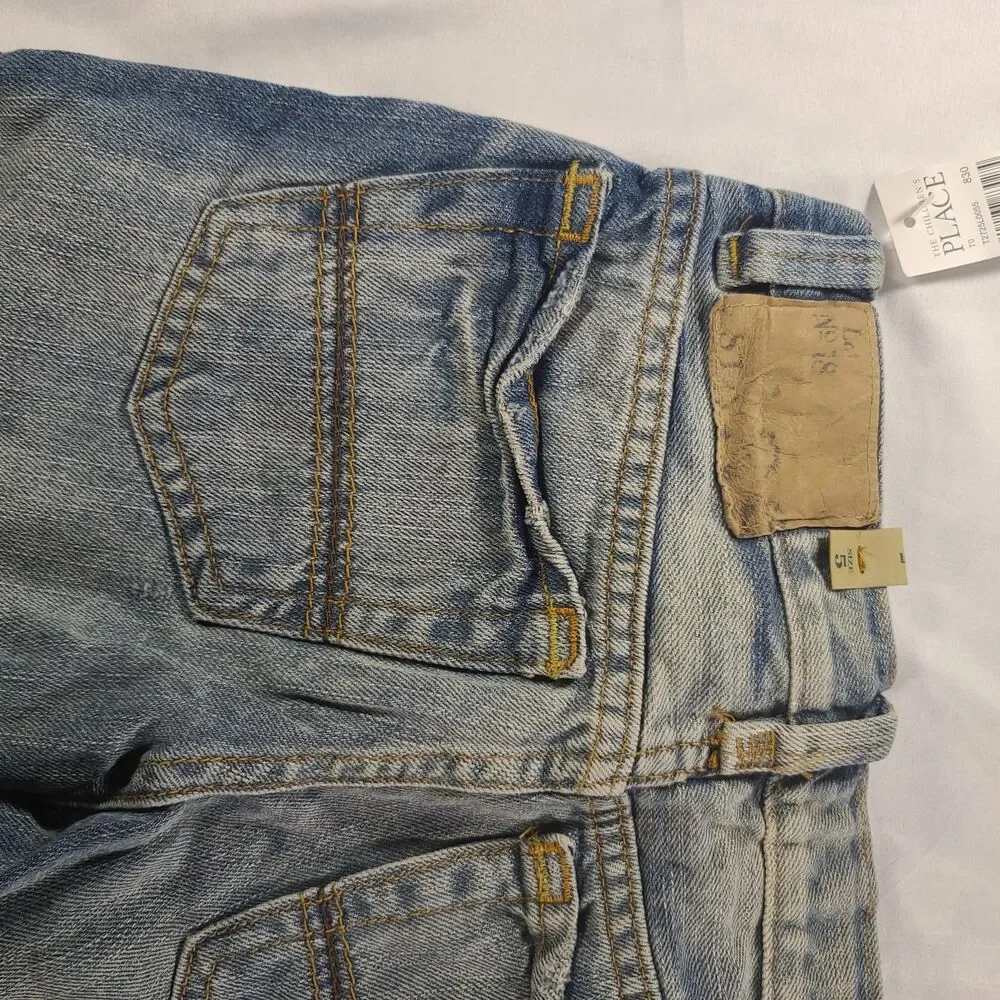 The Children's Place Boys Size 5 Distressed Denim Jean Shorts NWT $19.50